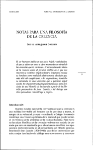 notas para una filosofía de la creencia