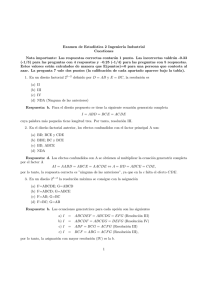 Examen de Estadıstica 2 Ingenierıa Industrial Cuestiones Nota