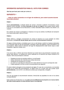 diferentes supuestos para el voto por correo