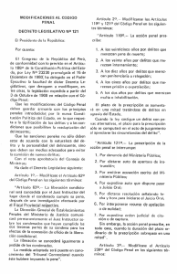 MODIFICACIONES AL CÓDIGO PENAL DECRETO LEGISLATIVO