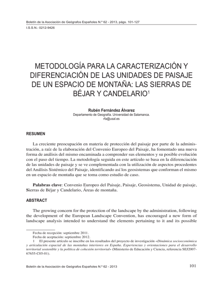 Metodología Para La Caracterización Y Diferenciación De Las