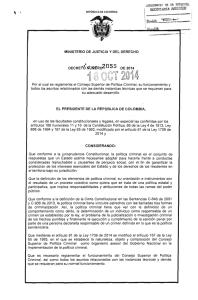 Por el cual se reglamenta el Consejo Superior de Política Criminal