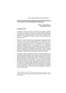 Uso de funciones de ingreso gasto para el análisis del consumo de