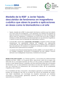 Medalla de la RSEF a Javier Tejada, descubridor de fenómenos en