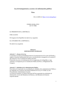Ley de transparencia y acceso a la información pública Peru
