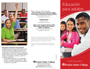 Educación para adultos - Prairie State College