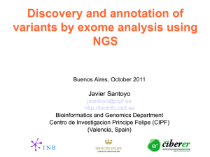 Discovery and annotation of variants by exome analysis using NGS