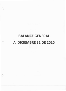 balance general a diciembre 31 de 2010