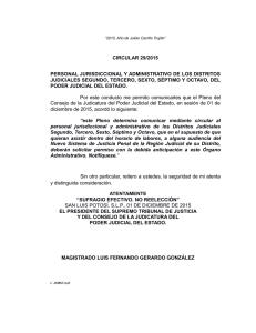 circular 29/2015 personal jurisdiccional y administrativo de los