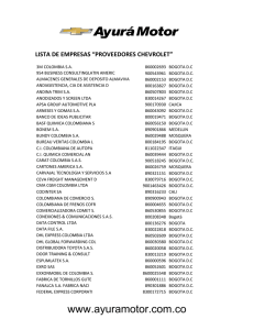 lista de empresas “proveedores chevrolet”