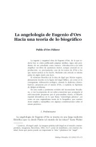 La angelología de Eugenio d`Ors Hacia una
