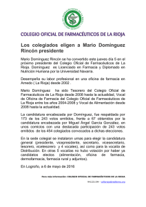 Los colegiados eligen a Mario Domínguez Rincón presidente