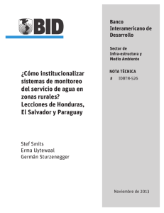 ¿Cómo institucionalizar sistemas de monitoreo del servicio de agua