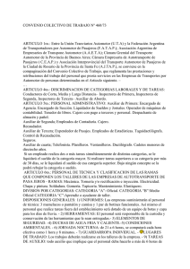 CONVENIO COLECTIVO DE TRABAJO N&ordm; 460/73 ARTICULO 1ro