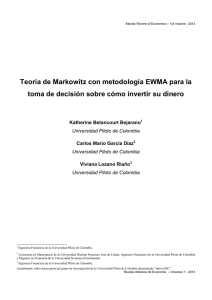 Teoría de Markowitz con metodología EWMA para la toma de
