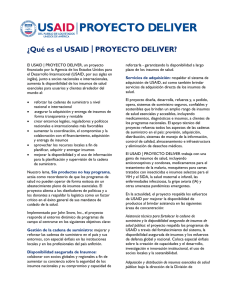 ¿Qué es el USAID | PROYECTO DELIVER?