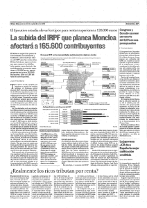 El Ejecutivo estudia elevar los tipos para rentas superiores a