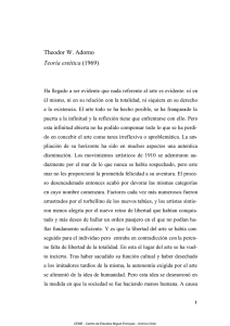 Theodor W. Adorno Teoría estética (1969)