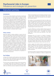 Psychosocial risks in Europe: Prevalence and strategies - EU-OSHA
