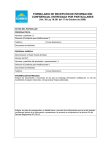 formulario de recepción de información confidencial entregada por