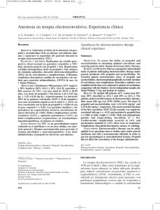 Anestesia en terapia electroconvulsiva. Experiencia clínica