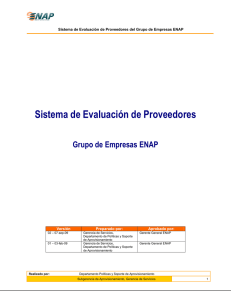 Sistema de Evaluaci&oacute;n de Proveedores ENAP