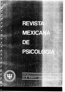 Page 1 Page 2 REVISTA MEXICANA DE PSICOLOGIA ORGANO