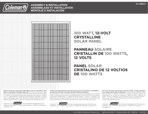 100 watt, 12-volt crystalline solar panel panneau