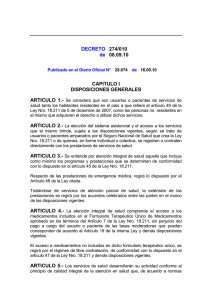 DECRETO 274/010 de 08.09.10 CAPITULO I DISPOSICIONES