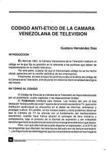 CÓDIGO ANTI-ETICÓ DE LA CÁMARA VENEZOLANA DE