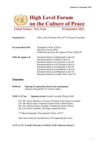 Programme of the High Level Forum