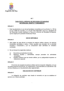 Nº 7 TASA POR EL SERVICIO DE RECOGIDA DE BASURAS