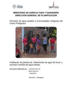 Proyecto Agua Potable Bajo Chaco 2014