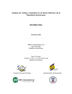 Análisis de Tarifas y Subsidios en el Sector Eléctrico de la