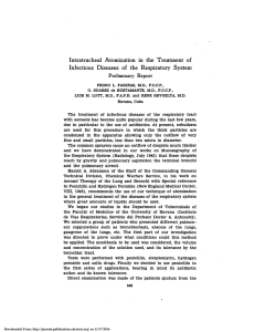 Intratracheal Atomization in the Treatment of Infectious