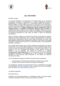 call for papers - Facultad de Geografía e Historia. Universidad
