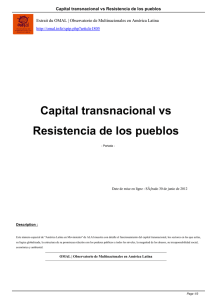 Capital transnacional vs Resistencia de los pueblos