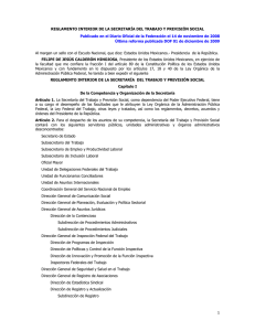 Reglamento Interior de la Secretaría del Trabajo y Previsión