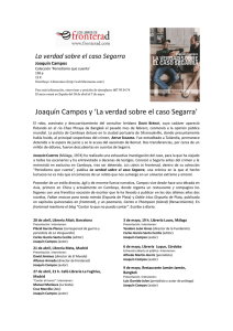 Joaquín Campos y `La verdad sobre el caso Segarra`