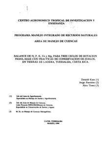 Page 1 CENTRO AGRONOMICO TROPICAL DE INVESTIGACION Y
