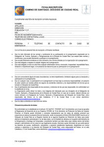 Ficha de Inscripción - Diócesis de Ciudad Real