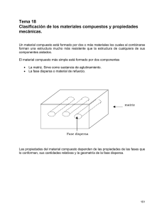 Tema 18. Clasificación de los materiales compuestos y propiedades