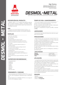 desmol - metal - Aditivos Especiales SAC.