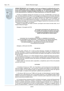 Convenio de colaboración entre el Gobierno de Aragón y el