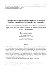 Language learning strategy use by spanish efl students