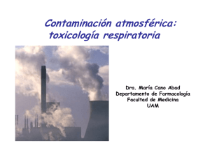 Contaminación atmosférica: toxicología respiratoria