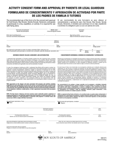 Activity consent Form And ApprovAl by pArents or legAl guArdiAn