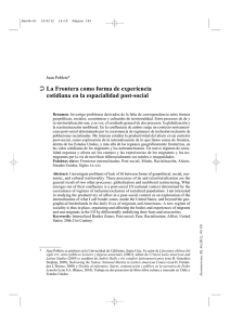 La Frontera como forma de experiencia cotidiana en la espacialidad