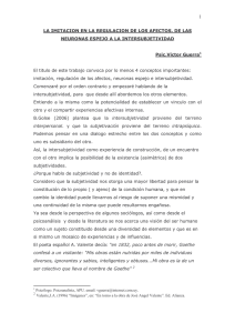 La imitación en la regulación de los afectos, de las neuronas espejo