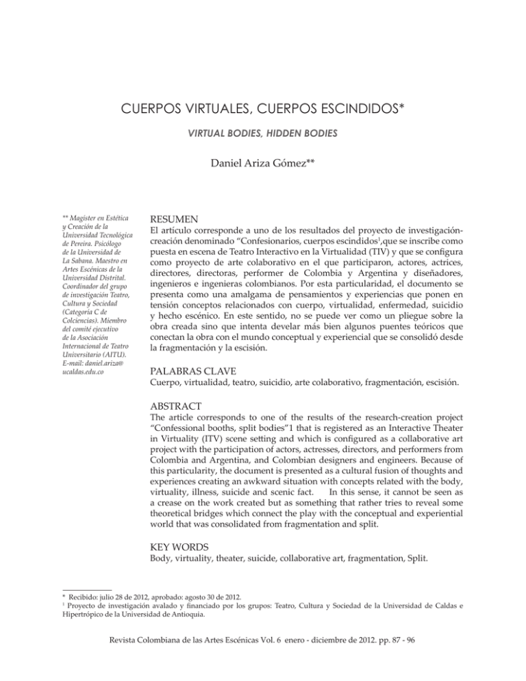 Cuerpos Virtuales Cuerpos Escindidos